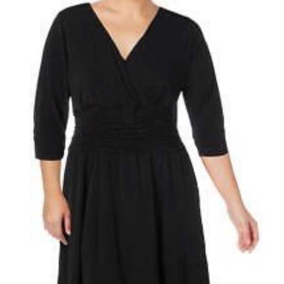 NWT NY Collection Black Ruched Dress 1X - Picture 5 of 5